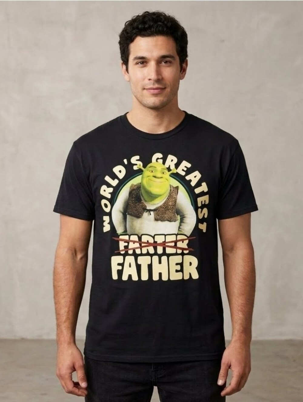 DreamWorks Shrek World's Greatest Father Graphic Tee - Black Size L NWT